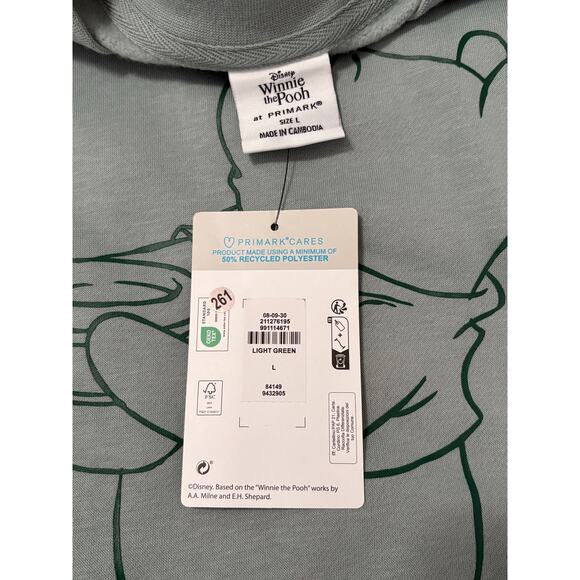 NWT Disney Primark Winnie The Pooh Pullover Sweatshirt Women's Large Green - Picture 7 of 8
